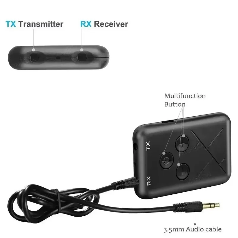 2 in 1 Bluetooth Audio Receiver Transmitter Stereo APTX Wireless Receiver 3.5mm Aux Jack RCA Car Adapter for TV PC BT 5.0 4.2 bluetooth adapter bluetooth audio receiver bluetooth transceiver adapter audio adapter bluetooth aux adaptor