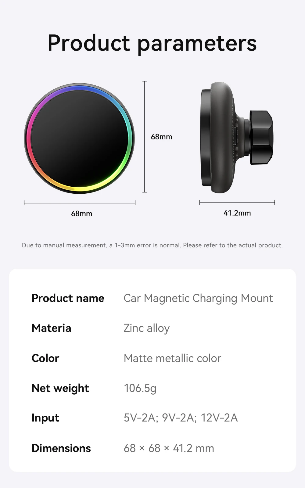 Magnetic Wireless Charger Car Phone Holder 15W Fast Charging Wireless Car Charge