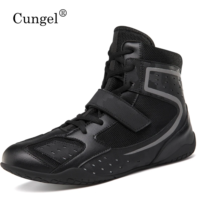 

Professional Unisex High-top Wrestling Shoes Boxing Fighting Training Boots Outdoor Sports Breathable Wearable Sneakers