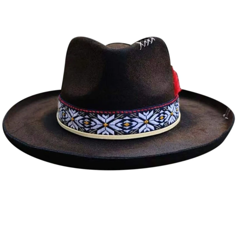 

Old-fashioned Top Hat Western Wide-Brimmed Hat for Women Man Casual Wear Western Fedoras Man Women Unisex Wear