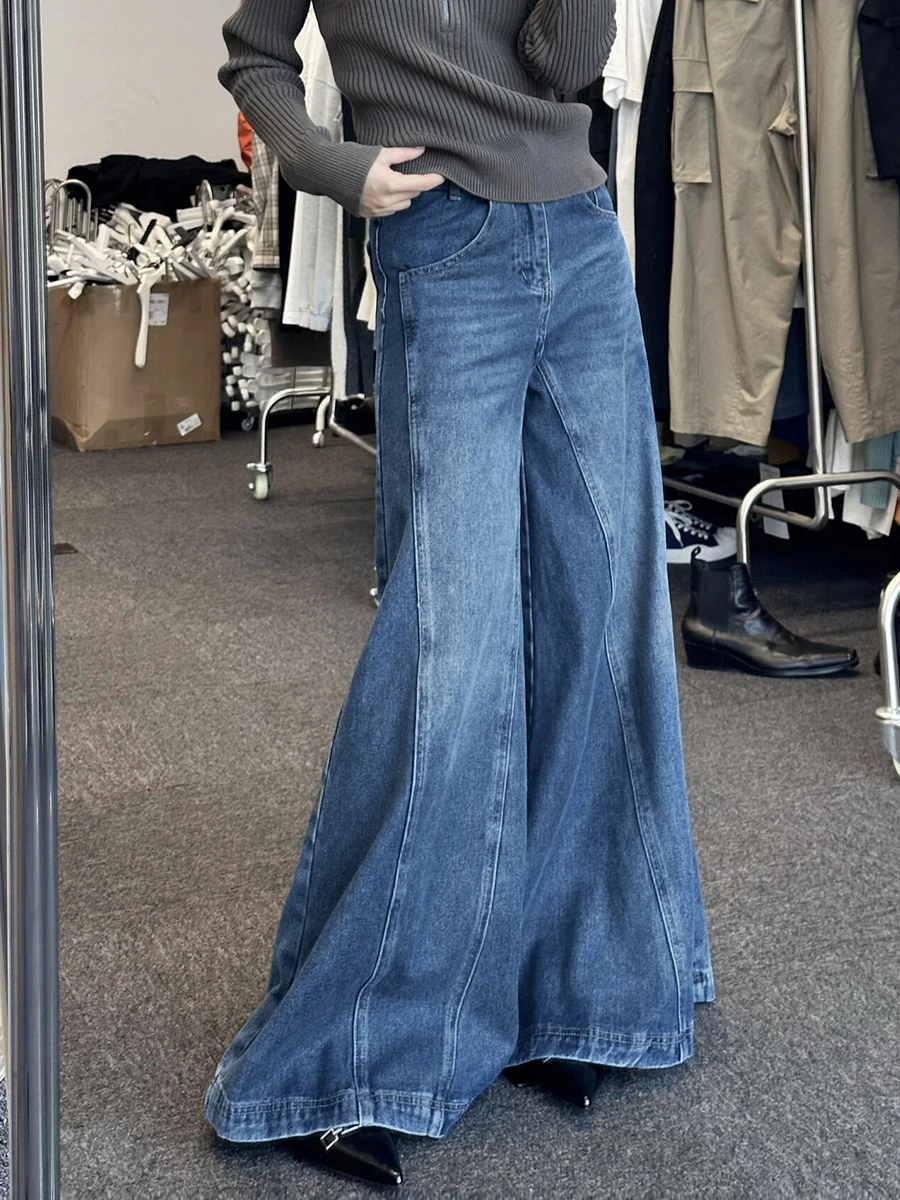 REDDACHIC 90s Retro Elephant Bell Bottoms Men's Baggy Jeans Casual