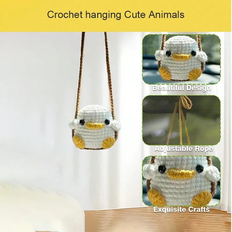 Duck Frog Crochet Car Interior Pendant Image 2