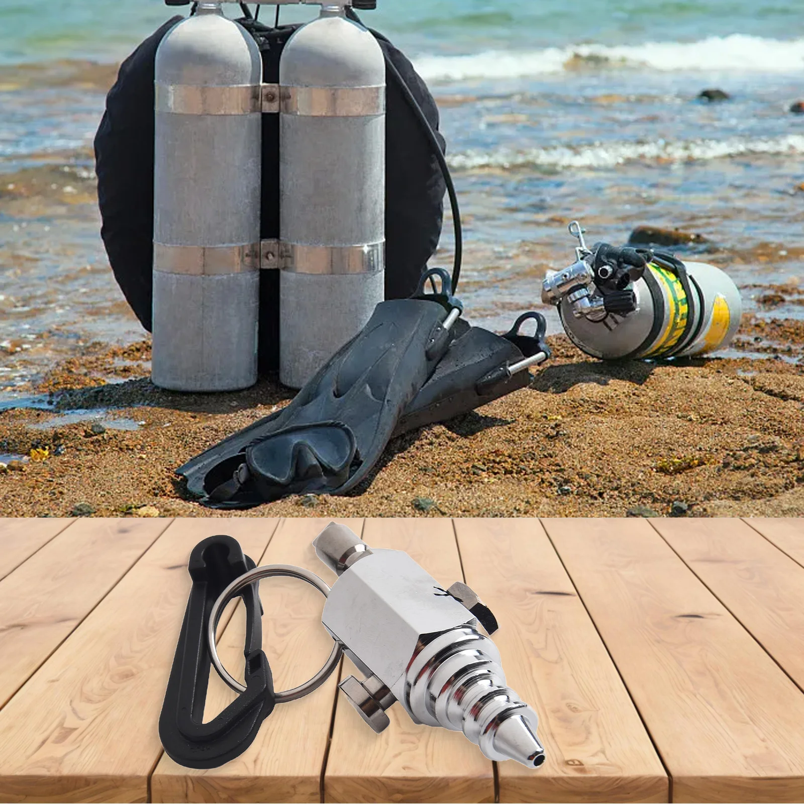 Diving Air Nozzle Stainless Steel Diving Nozzle Precision Equipment Cleaning Push Tip Release Air Bed Inflation Clip Attachment