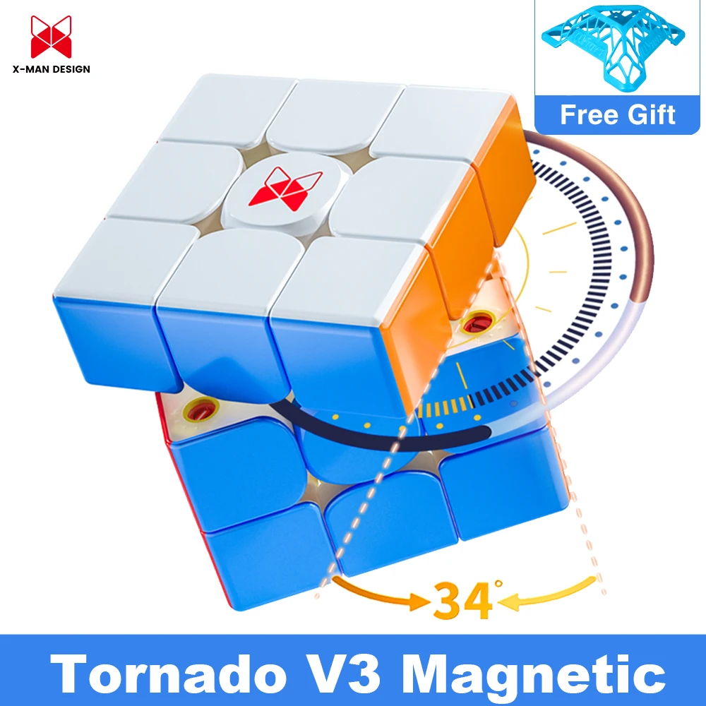 

QiYi X-Man Tornado V3M 3x3 Magnetic Magic Speed Cube Flagship Version Qiyi XMD Tornado V3 M Pioneer Version Puzzle Toys