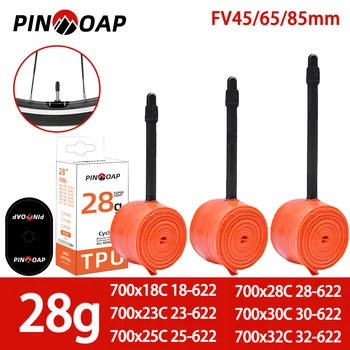PINMOAP Camera d'aria per bicicletta TPU per valvola Presta 700x1 8/23/25/28/30/32C Ciclismo MTB Road Mountain Camera d'aria per bicicletta 45 65 85mm