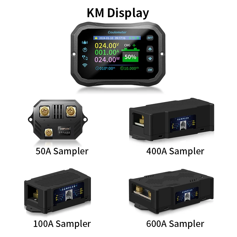 WiFi Coulomb Meter KM140F Power Volt-Ammeter lithium Lead acid Battery Capacity Indicator RV Battery Monitor