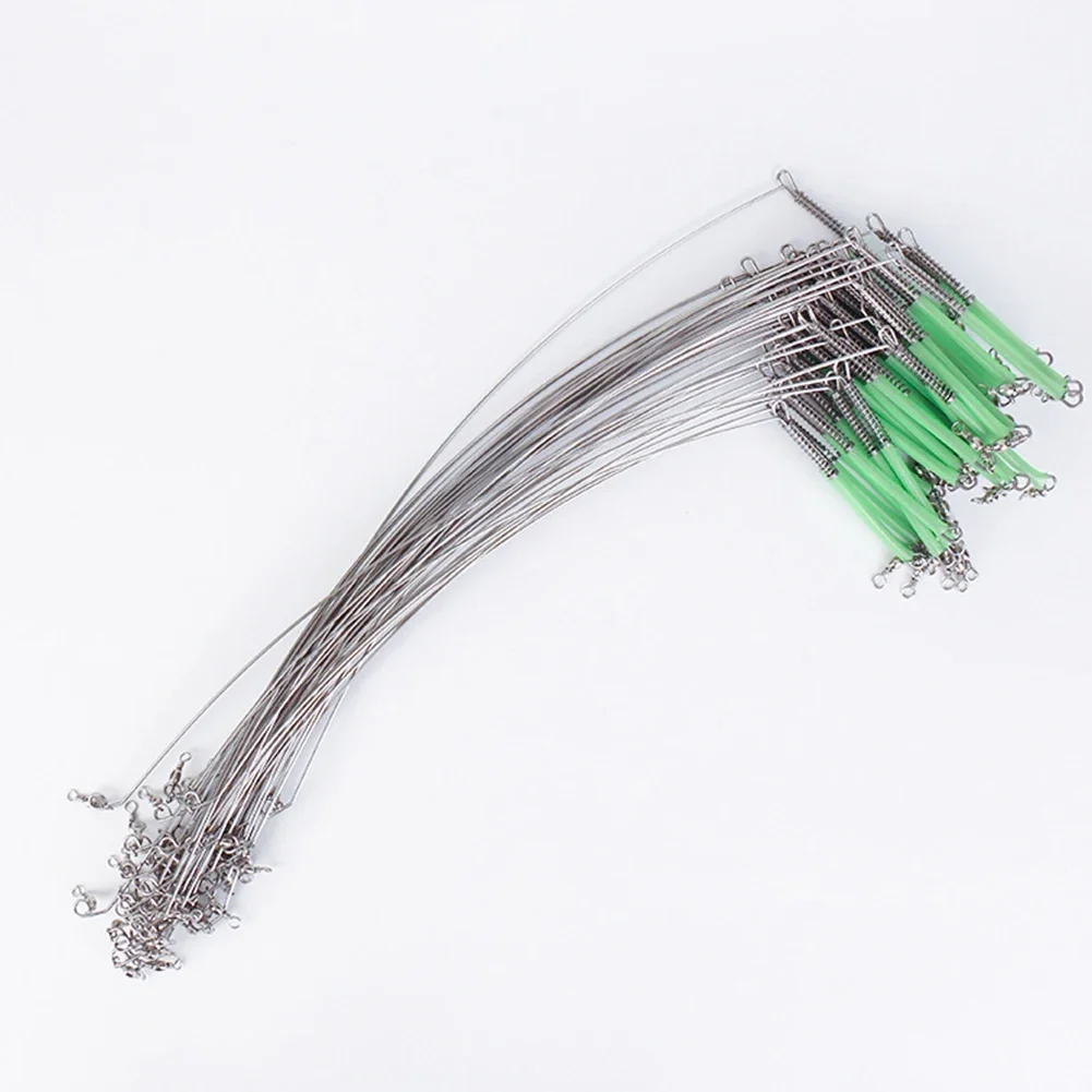 10Pcs Luminous Fishing Tackle Sea Fishing Tenpin Stainless Steel Wire Single Blade Boat Fishing Machete Connector Accessories