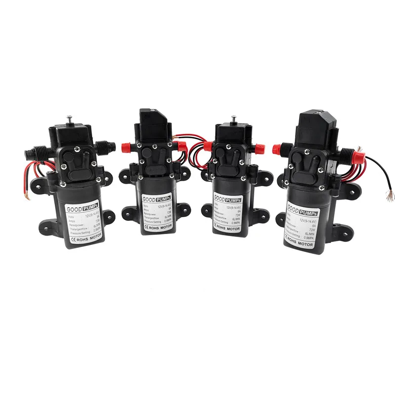 ดีปั๊ม DC12V 72W 6L/Min Micro ไฟฟ้าไดอะแฟรมไหลย้อนปั๊มน้ําอัตโนมัติแรงดันสูงสเปรย์ล้างรถ 1