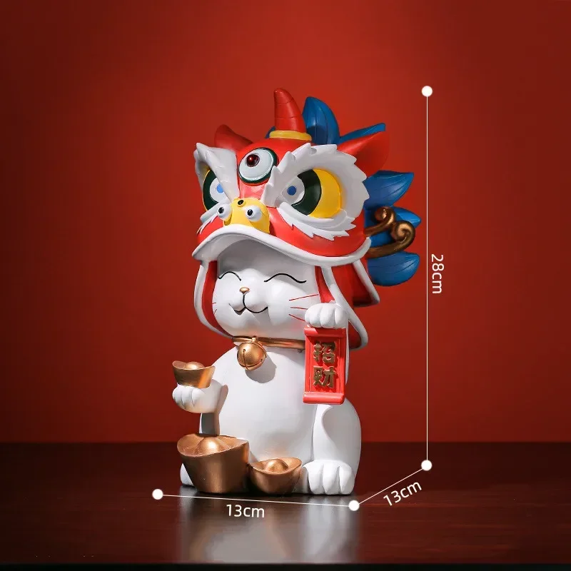 

Gifts, Practical Store Resin Creative Opening Lion And Lucky Cultural Home City Gi Decor, Dance Forbidden Cat Wealth,