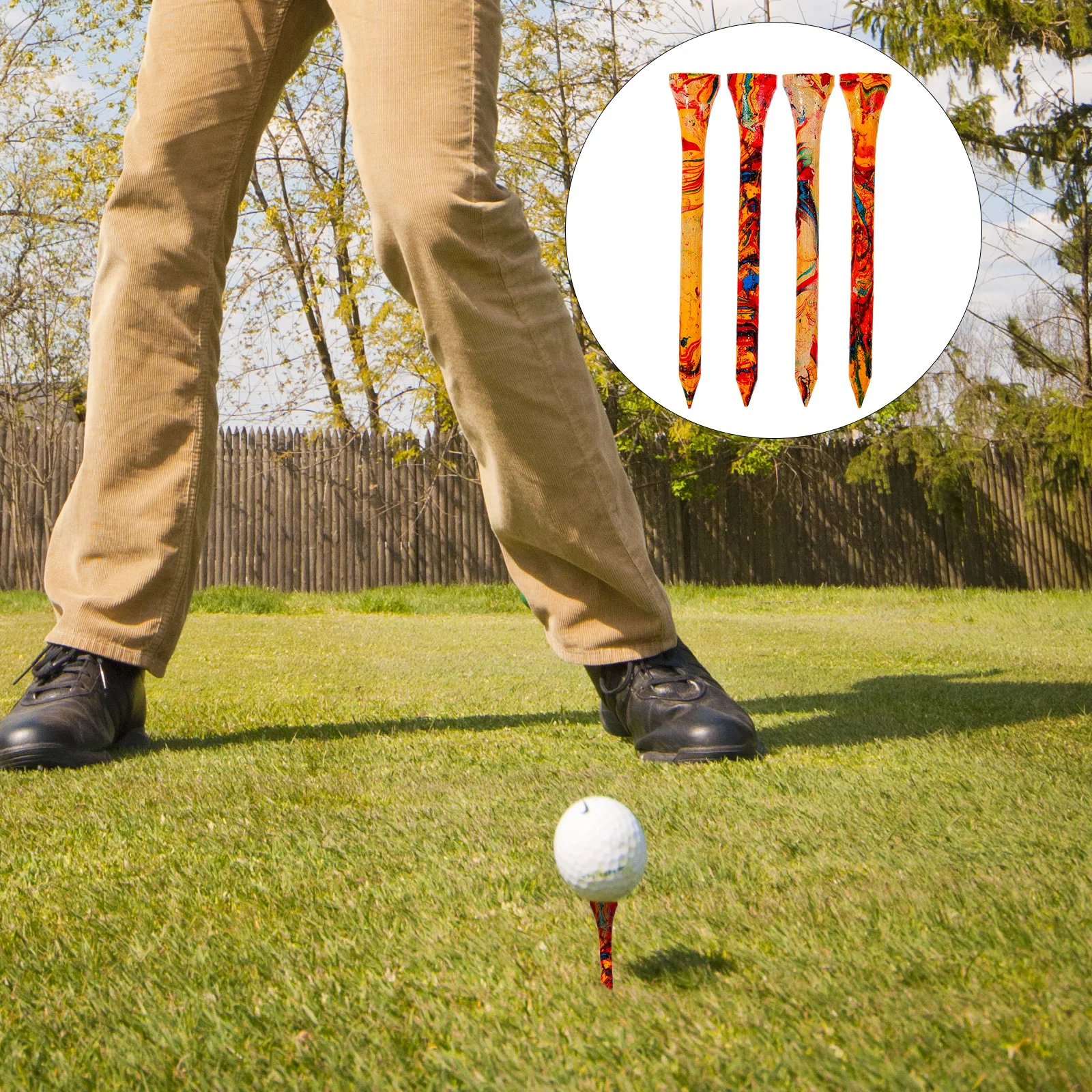 

50 Pcs Wooden Nail Golf Balls Golfing Tees Lotus Tree Training Accessories