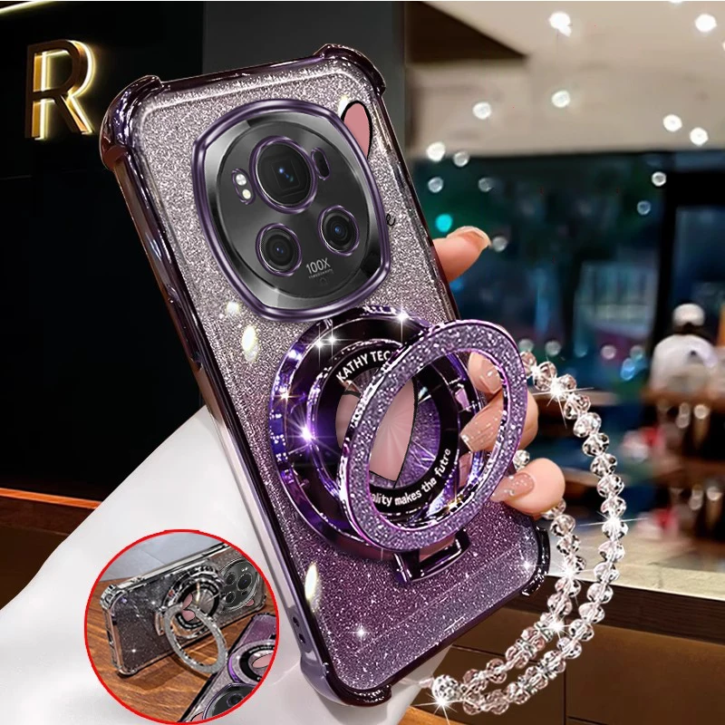 Magic 6Pro Romantic Love Plating Bracelet Holder Phone Case Cover