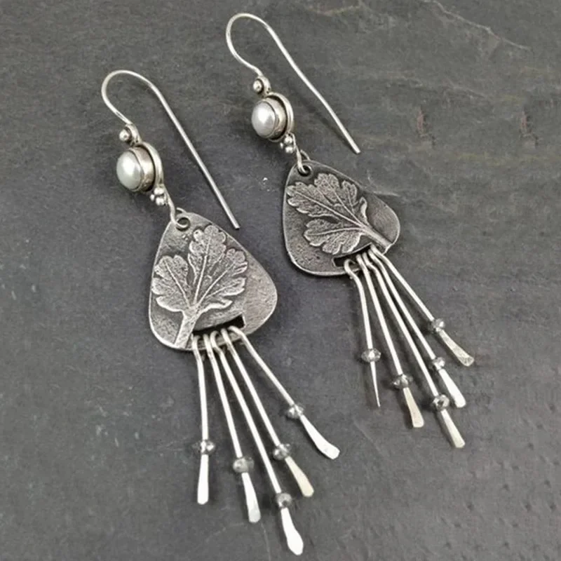 Retro Indian Tribal Earrings Metal Arrow Guitar Shape Luxurys Stone Dangle Earring Vintage Jewelry Gifts Pendientes Mujer drop earrings dangle earrings