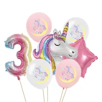 1set Unicorn Themed Party Balloons Cloud Foil Balloons Girls 1 Year Old Unicorn Birthday Party Decorations Baby Shower Balls - Image 5