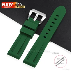 Premium Quick Release Silicone Sports Watch Band - Waterproof, Soft, and Comfortable - 26mm (Green)