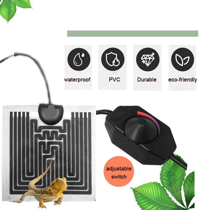 

Graphene Reptiles Heat Mat Climbing Pet Heating Warm Pads Adjustable Temperature Controller Mats Reptiles Supplies EU Plug