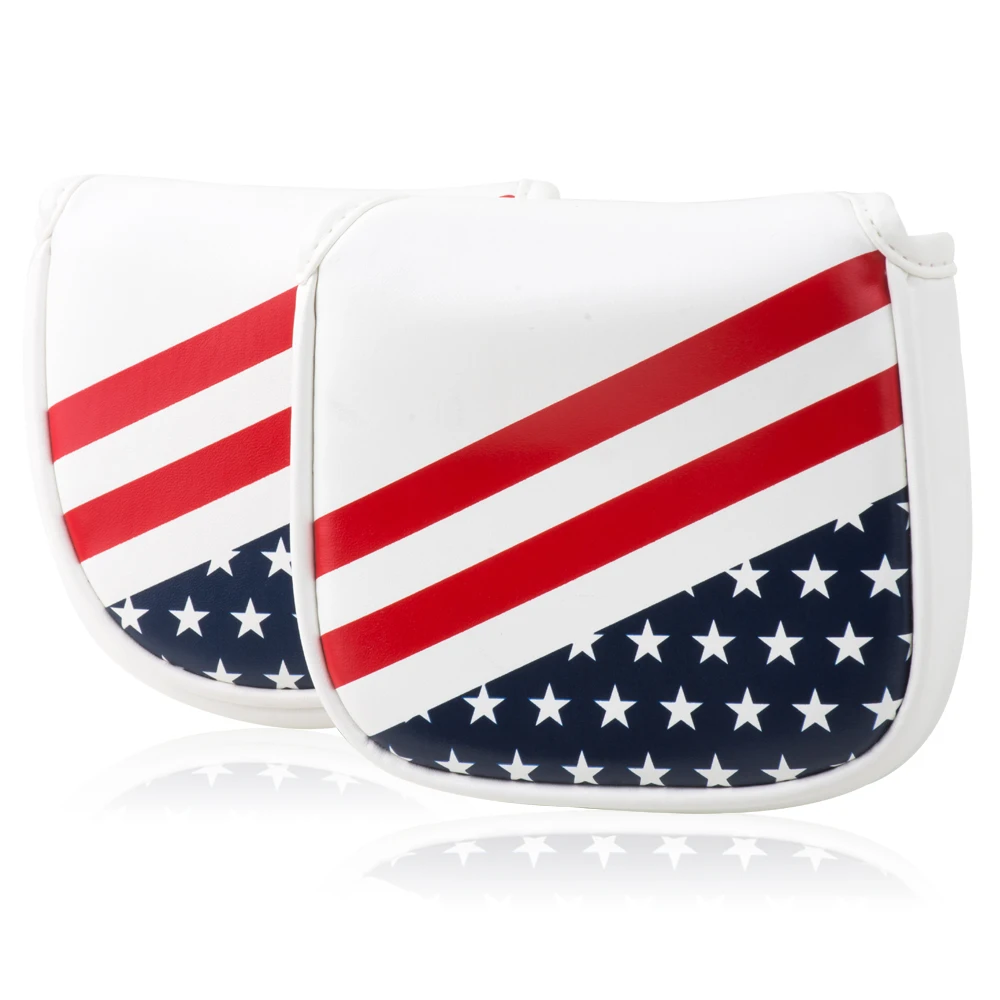 

1Pcs Golf Putter Cover Stone Pattern USA Flag Waterproof PU Leather Golf Club Headcover Magnetic Closure Putter Cover Protector