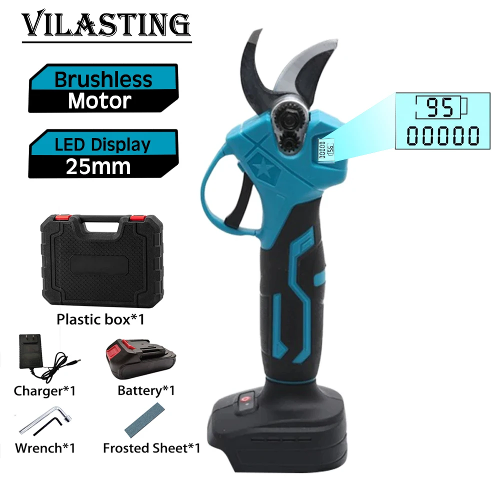 Electric Pruning Shears Brushless Cordless Garden Tool Pruner Electric Scissors With LED Display Fit Makita 18V Battery
