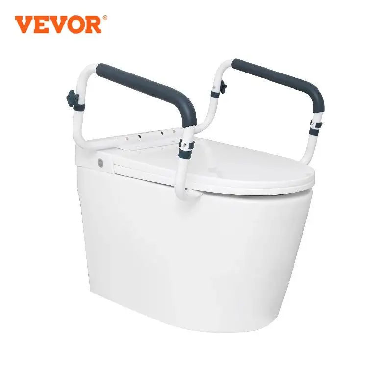 VEVOR Toilet Safety Rail 300LBS Capacity Seat Adjustable Width Fit Most Toilets Toilet Handles Grab Bars for Disabled Seniors