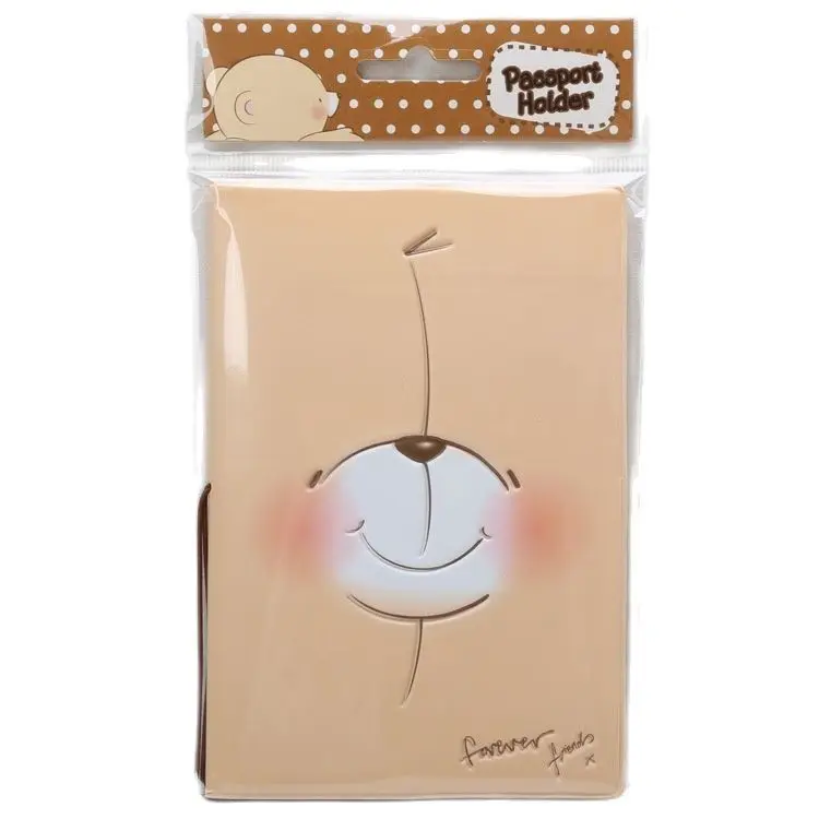 Foreverfriends Holdman Bear Cartoon Passport Sets Passport Protection Pack Overseas Travel Supplies