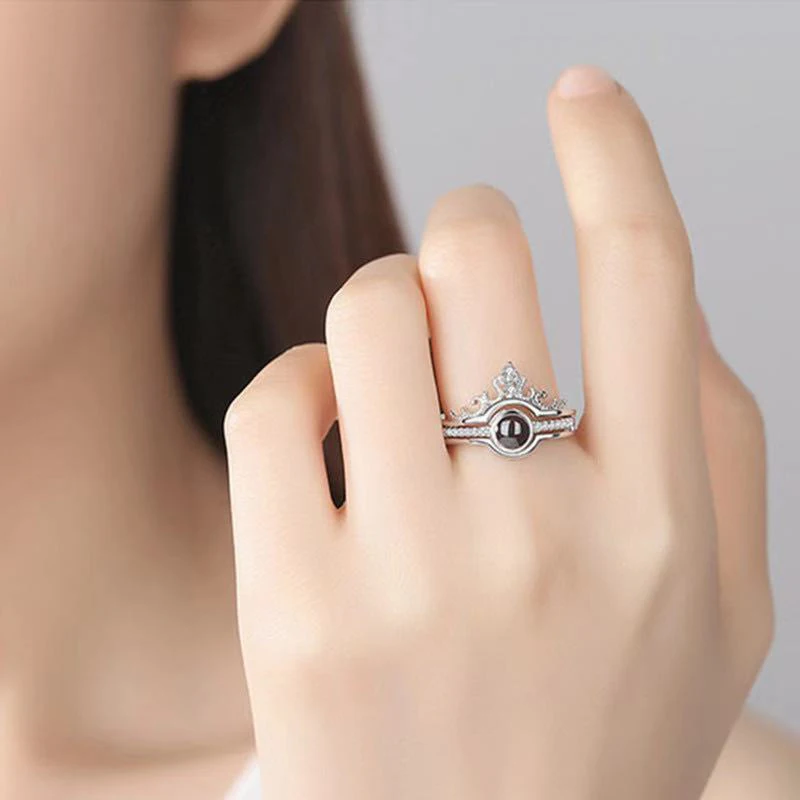 

Wedding Ring Set Fashion I Love You 100 Languages Projection Ring Love Romantic Ring