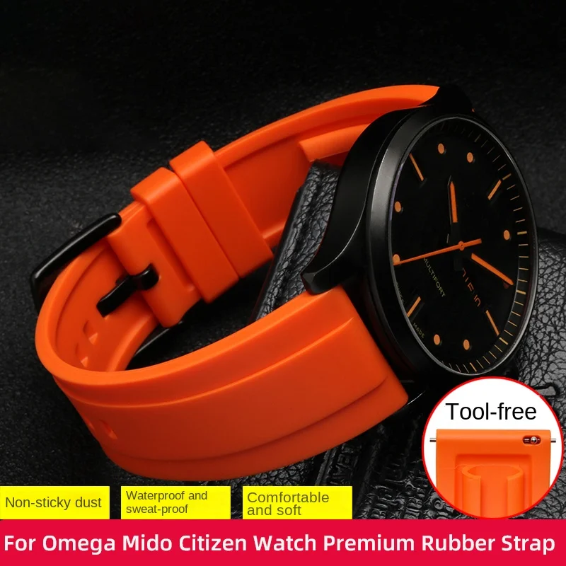 Cinturino In Gomma Di Alta Qualità Da 22Mm Per Cinturino Multiporta Mido M005 Omega Seamaster600 Tissot 1853 Chrono Xl Citizen Sports Diving Band