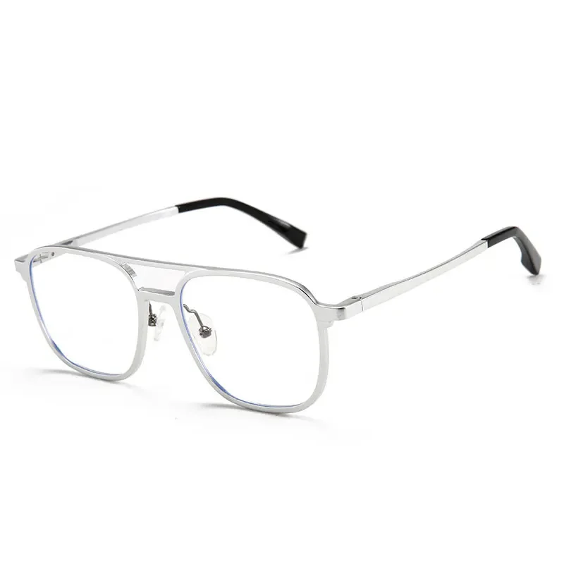 Retro Aluminum Optical Glasses Frame For Men Business Style Full Rim Anti Blue Optical Eyewear Customize Prescription Lenses