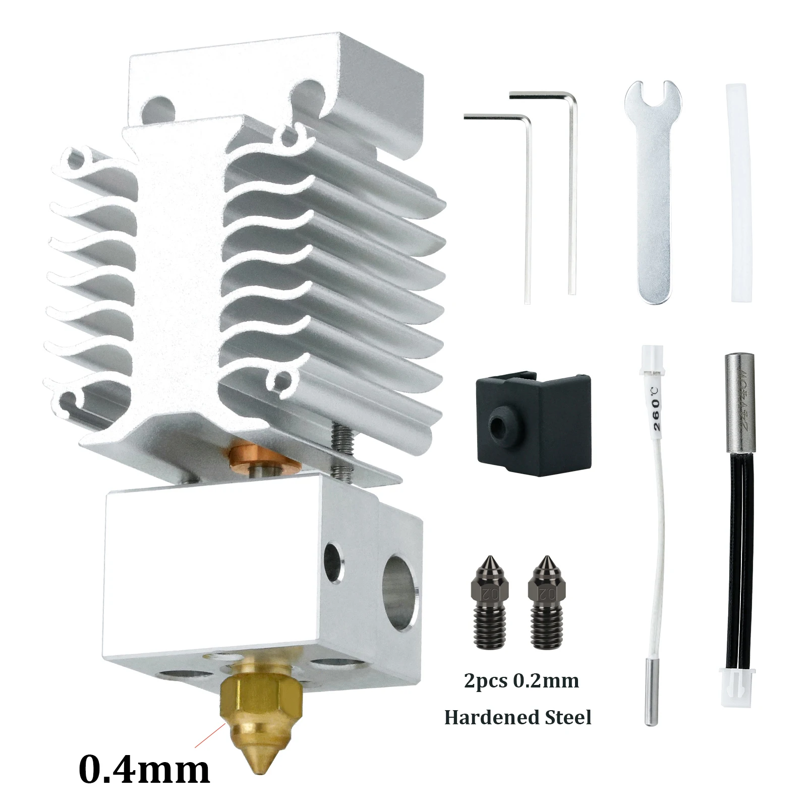 High-Performance Bimetallic Hotend Update Kit with Heating Block for 3D Printers