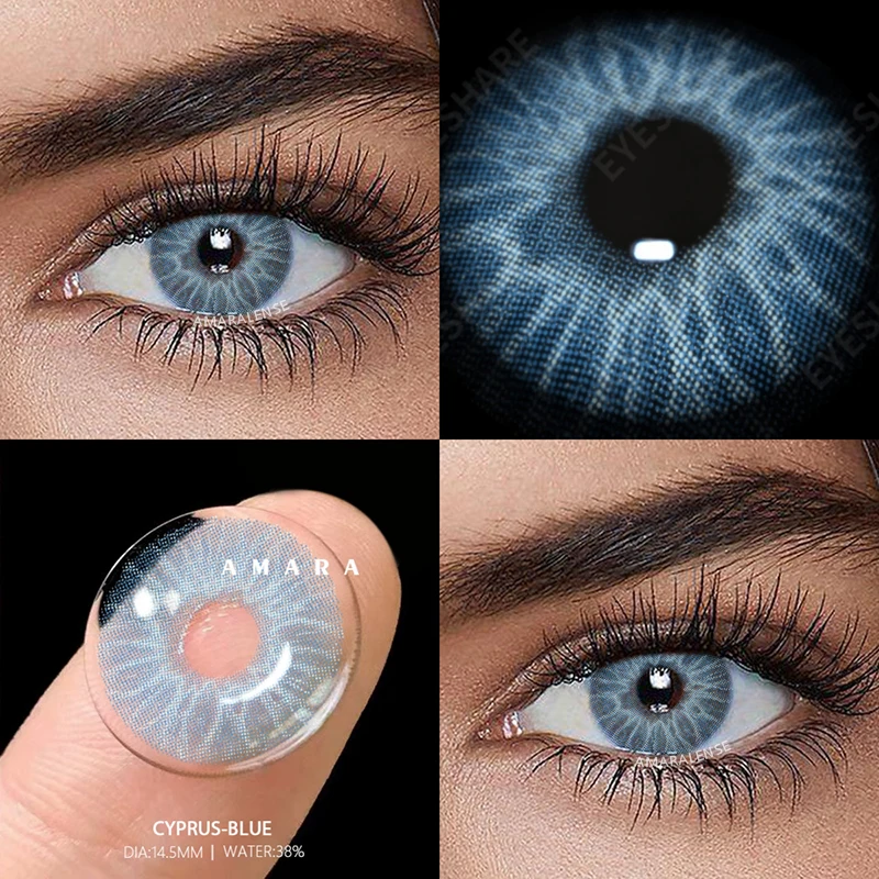 AMARA 1 Paar farbige Myopie-Kontaktlinsen für Augen, Linsen mit Dioptrien, verschreibungspflichtige Modelinsen, graue Augenlinse, jährliche Verwendung – Detail 27