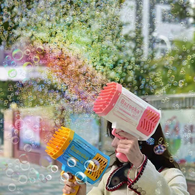 64/69 New Holes Electric Bubble Gun Rocket Bubble Machine Soap Bubbles Magic Bubble for Bathroom Toys Outdoor Games Garden Child 2