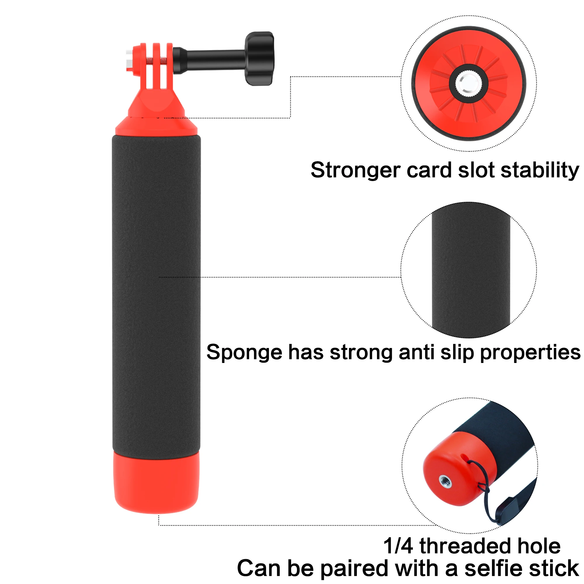 Floating Hand Grip Floating Hand Grip for Insta360 X4 X3 X2 Handle Grip Buoyancy Bar for Gopro Hero 12/11/10/9 DJI Sports Action Camera
