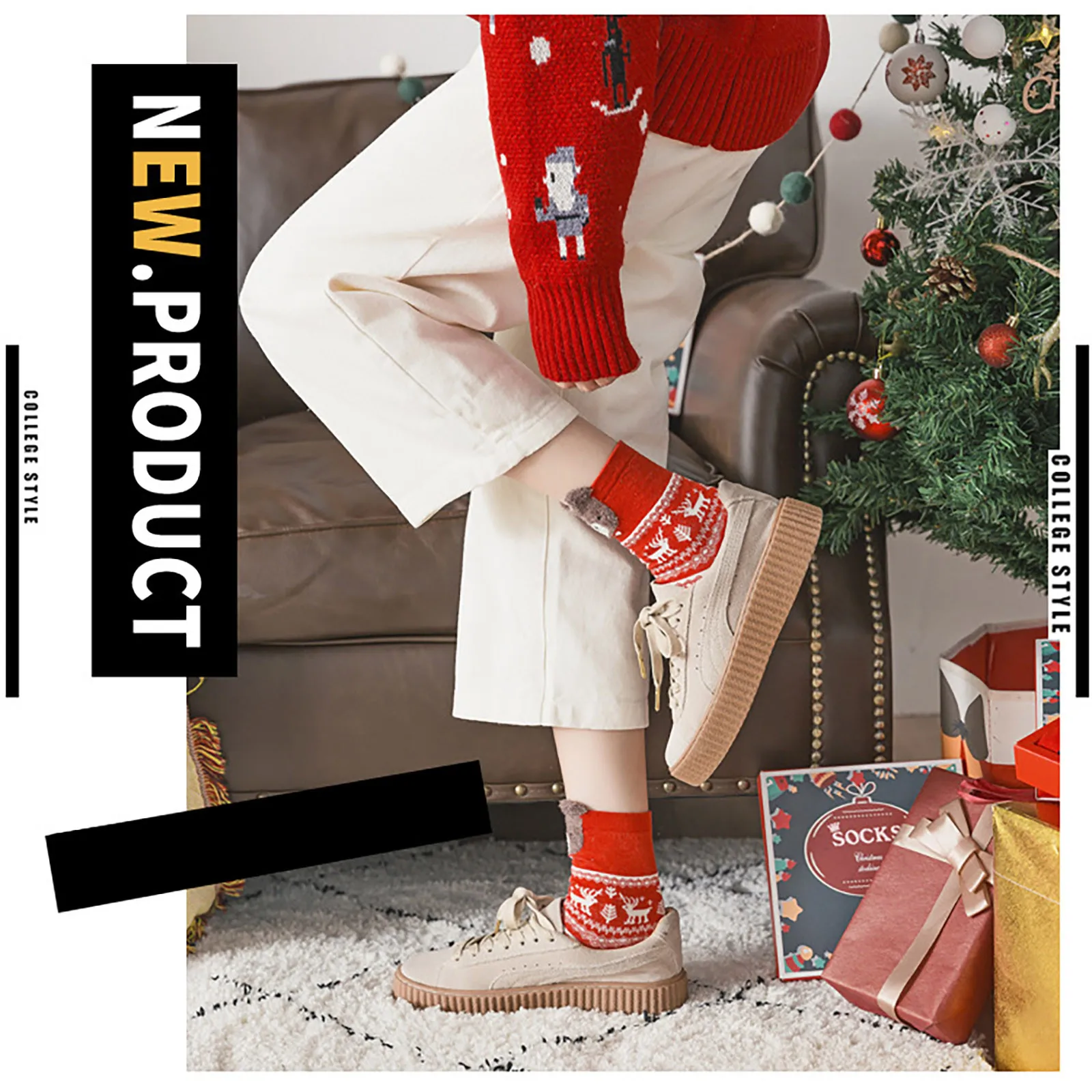 4 Pairs Christmas Socks for christmas stockings