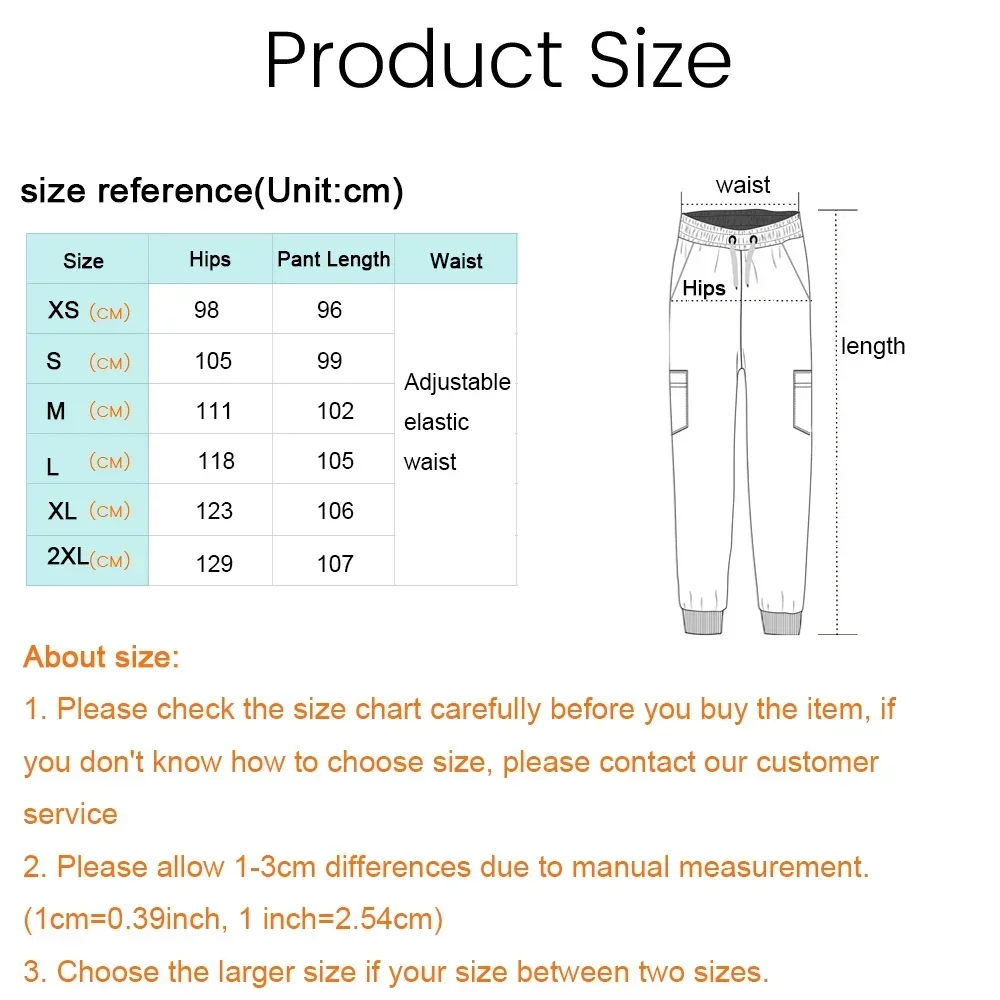 Medical Scrubs Jogger Pants Men and Women Solid Color Stretch Elasticity XS-XXL for Medical Dental Clinic Vet Working