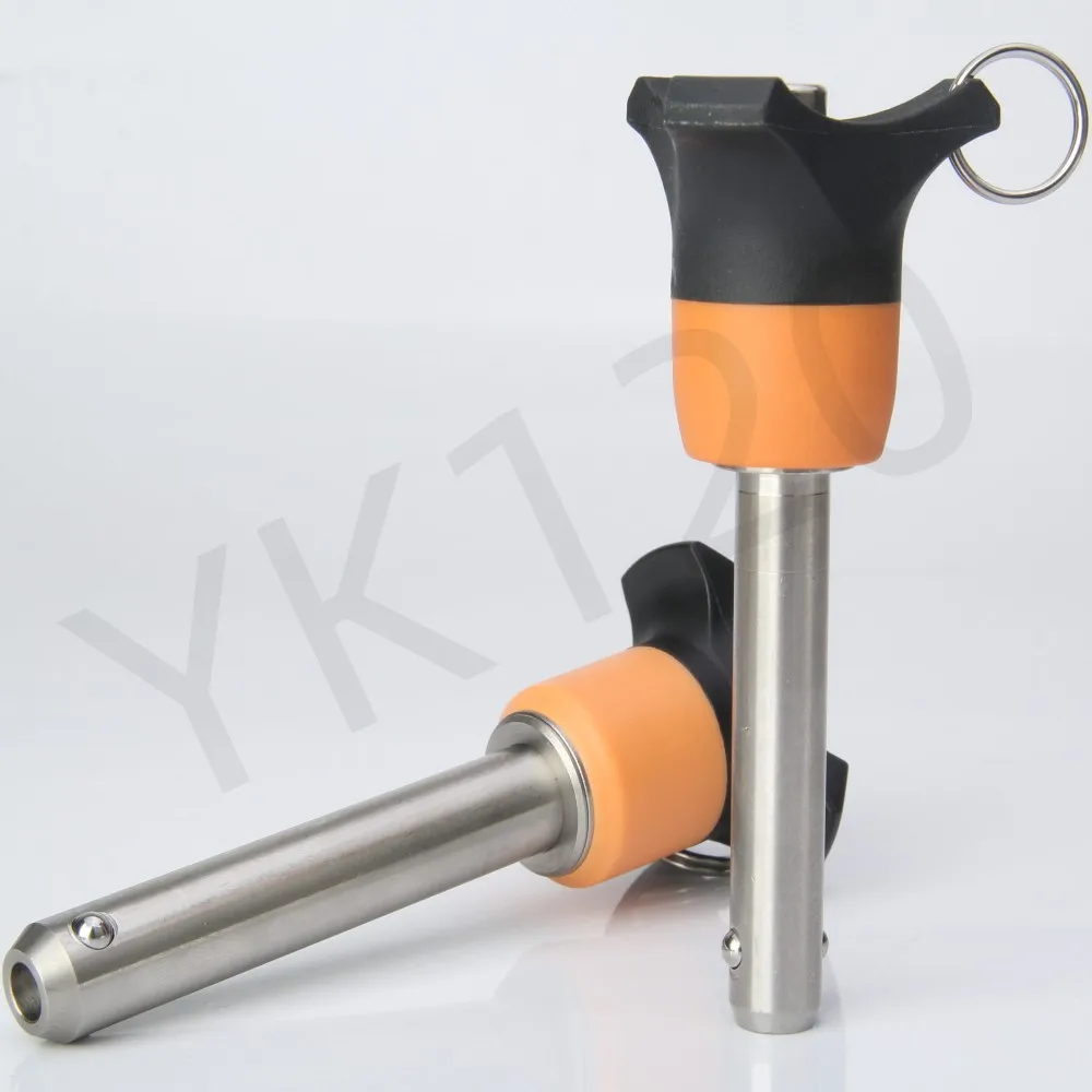 YK120 플라스틱 손잡이 푸시 버튼 안전핀, 퀵 릴리스 자동 잠금 볼 잠금 핀