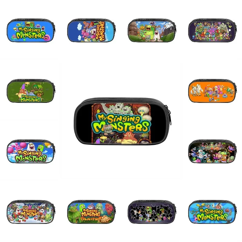 

Kawaii My Singing Monsters Pencil Case 21*10.5*5cm for Girl Boy Large Capacity Pencil Pouch Stationery