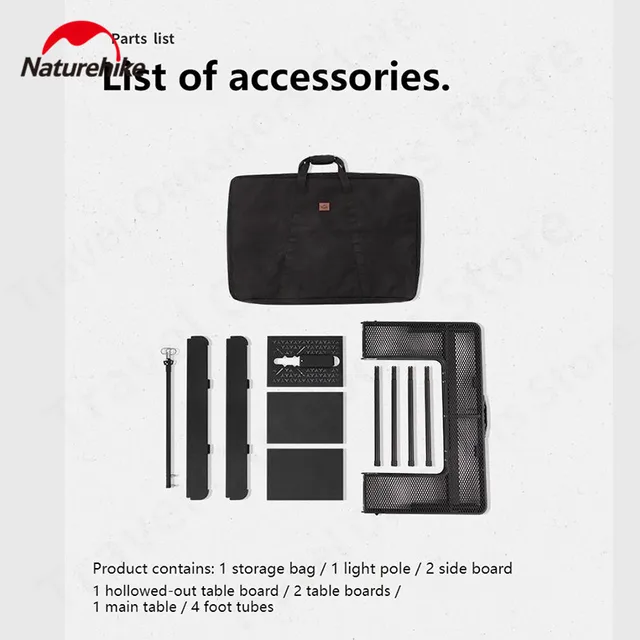 Naturehike Hordozható Főzés Összecsukható Kemping 30/70 Cm Magas, Állítható Multifunkcionális Igt Kombinált Piknik Bbq Kályha Asztal - Image 4