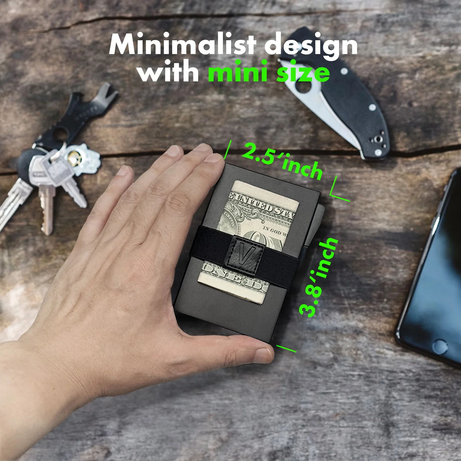 Sleek RFID Blocking Metal Wallet: Minimalist Pop-Up Card Design
