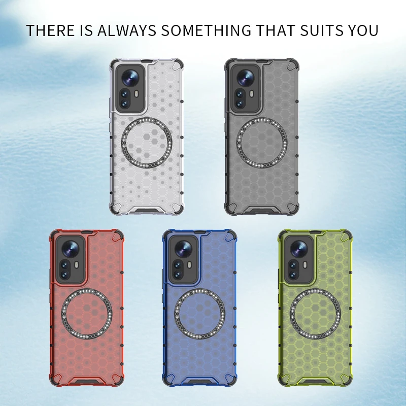 For xiaomi 12 Pro Magnetic Ring Back Cover Phone Case Magsafe Ring Wireless Charge Lens Protect Shockproof Coverage Funda Cases 6