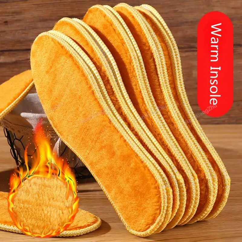 NEW Winter Plush Warm Insole for Shoes Thicken Snow Boots Shoe Sole Thermal Insert Sports Running Insoles Men Woman_voghion.com