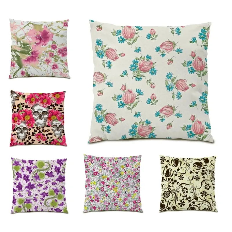 

Retro European Style Flowers Cushion Cover Double Sided Pillowcase 45x45cm Vintage Pastoral Pillow Cover Home Decor 2024 F1051