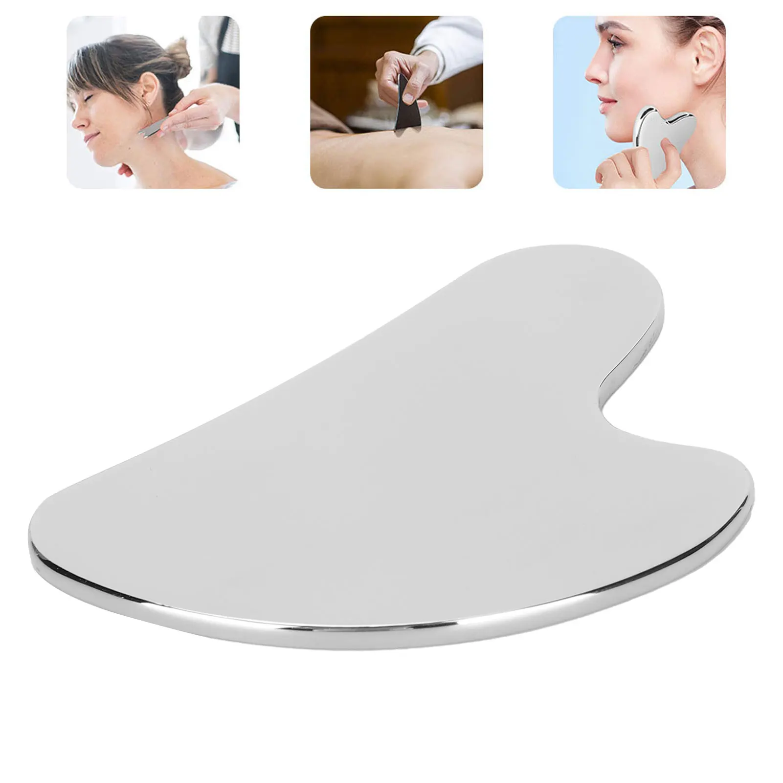 304 Stainless Steel Manual Guasha Board Massager Relaxation Soft Tissue Fatigue Relief Scraping Tool
