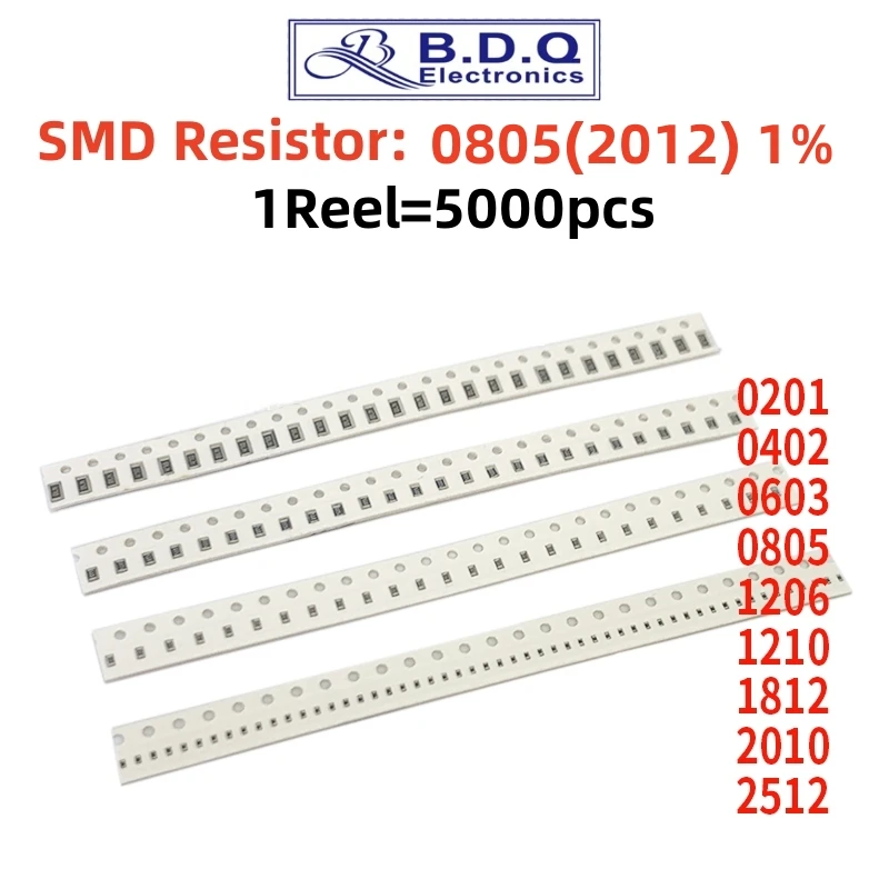 5000PCS 0805 Resistor SMD Accuracy 1% 0 ohm ~ 10M ohm 1K 2.2K 10K 100K 0 1 10 100 150 220 330 ohm 1R 10R 100R 150R 220R 330R 100pcs lote 0805 smd resistor 0r 10m 1 4w 0 1 10 100 150 220 330 ohm 1k 2 2k 10k 100k 0r 1r 10r 100r 150r 220r 330r