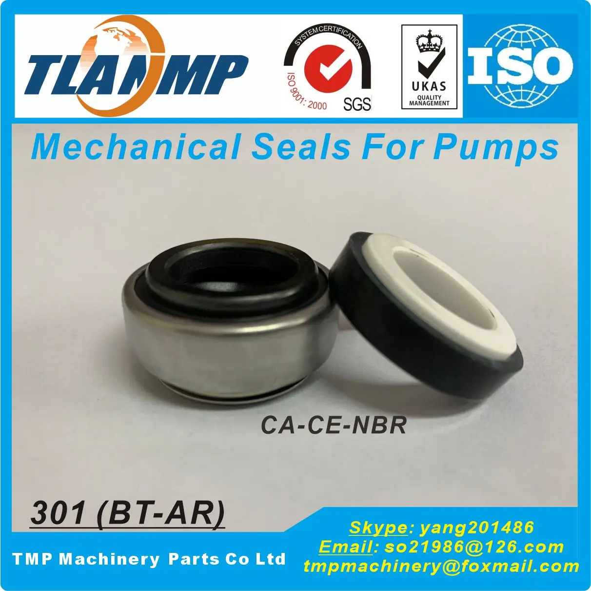 301-8L (BT-AR-8L) TLANMP Mechanical Seals For Pumps |Equivalent to  BT-AR Seals (Material:Carbon/Ceramic/NBR)