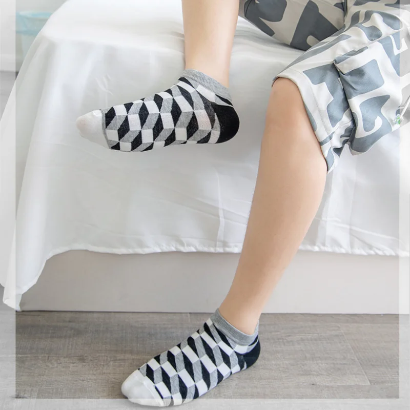 Paris Fruit Print No Show Socks 1/5 Men Women Summer Anti-Slip Invisible Socks Damen Herren Calcetines Sokken Comfort Ankle