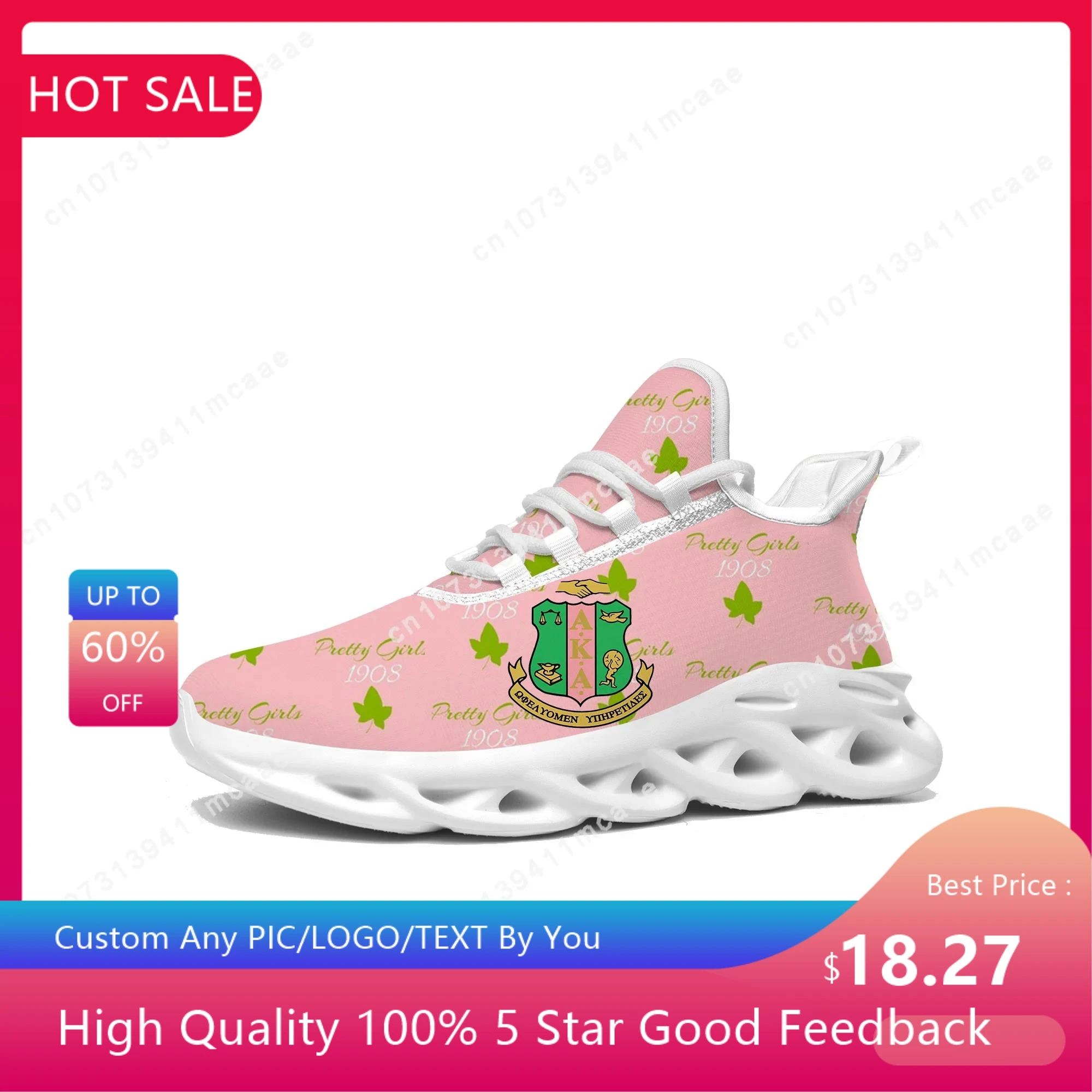 

Alpha Sorority AKA 1908 Flats Sneakers Mens Womens Sports Running Shoes Kappa Alpha Sneaker Lace Up Mesh Footwear custom Shoe