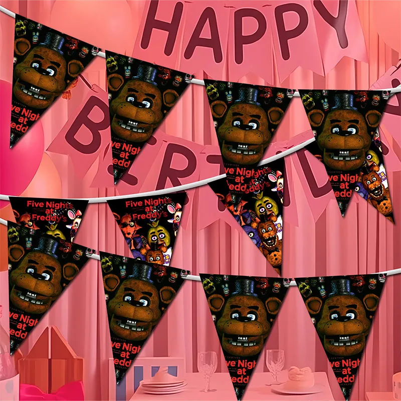 FNAF Themed Birthday Party Banner Decorations for Baby Shower and Party Accessories Gift