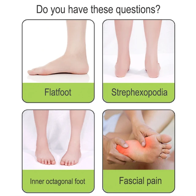1 Pair Silicone Arch Support Insoles, Flat Foot Correction Insoles, Non Collapsing Strap Design, Foot Massage 2