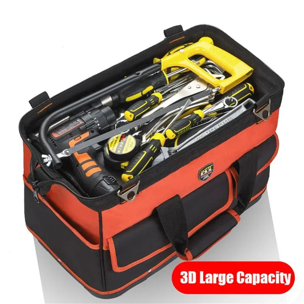 New Multi-Function Heavy Duty Canvas Tool Bag Oxford Cloth Electrician Multi Pockets Waterproof Storage Work Bag Tools Organizer