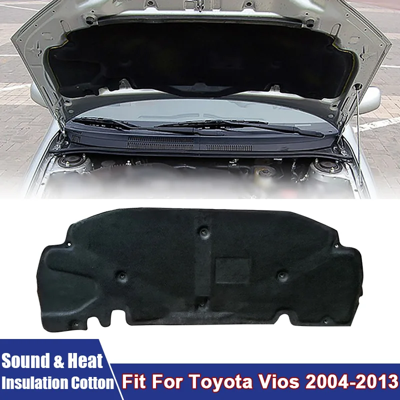 

Engine Hood Soundproof Cotton With Buckle Fit For Toyota Vios 2004-2013 Rubber Sound & Heat Insulation Cotton Car Accessories