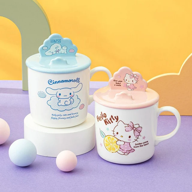 Neue Hallo Kitty Becher mit Deckel Multi-Funktion Handy Halter Tasse Sanrio  Cinnamorroll Cartoon Hohe Schönheit Keramik Wasser tasse