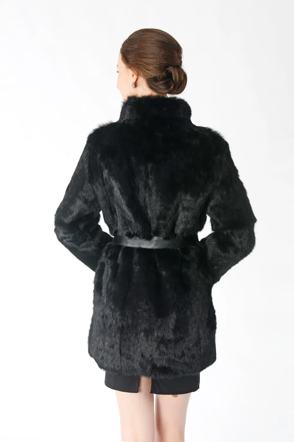 New Arrival Full Pelt Real Rabbit Fur Coat Women Nature Fur Jacket Female Fashion Factory good quality Fur Overcoat NZ147